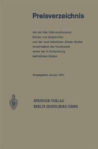 Cover Preisverzeichnis