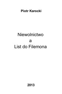 Cover Niewolnictwo a List do Filemona