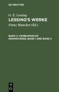 Cover Hamburgische Dramaturgie, Band 1 und Band 2