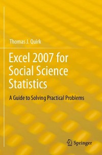 Cover Excel 2007 for Social Science Statistics