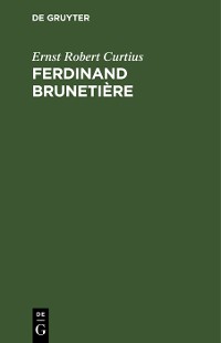 Cover Ferdinand Brunetière