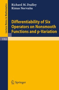 Cover Differentiability of Six Operators on Nonsmooth Functions and p-Variation