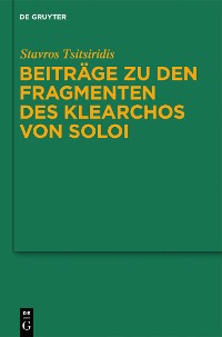 Cover Beiträge zu den Fragmenten des Klearchos von Soloi
