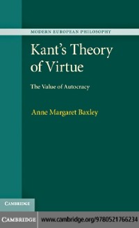 Cover Kant's Theory of Virtue