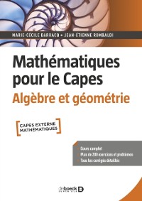 Cover Mathematiques pour le Capes. Algebre et geometrie