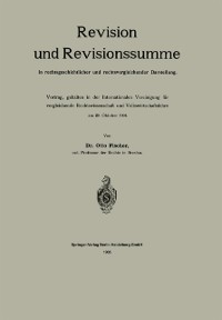 Cover Revision und Revisionssumme in rechtsgeschichtlicher und rechtsvergleichender Darstellung