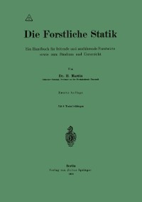Cover Die Forstliche Statik
