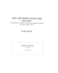 Cover 1809: Between hope and history