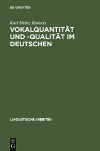 Cover Vokalquantität und -qualität im Deutschen