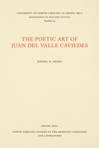 Cover Poetic Art of Juan del Valle Caviedes