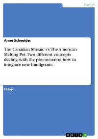 Cover The Canadian Mosaic vs. The American Melting Pot. Two different concepts dealing with the phenomenon how to integrate new immigrants
