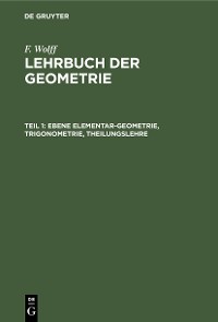 Cover Ebene Elementar-Geometrie, Trigonometrie, Theilungslehre