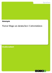 Cover Victor Hugo an deutschen Universitäten