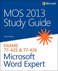Cover MOS 2013 Study Guide for Microsoft Word Expert