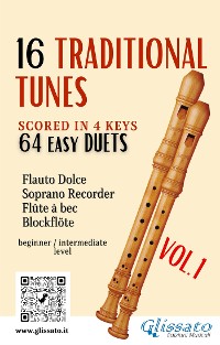 Cover 16 Traditional Tunes - 64 easy soprano recorder duets (VOL.1)