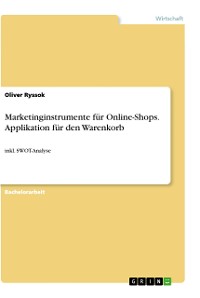 Cover Marketinginstrumente für Online-Shops. Applikation für den Warenkorb