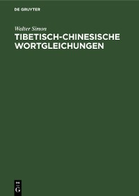 Cover Tibetisch-chinesische Wortgleichungen