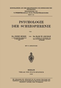 Cover Psychologie der Schizophrenie