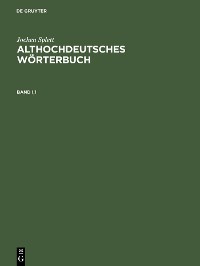 Cover Althochdeutsches Wörterbuch