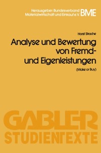 Cover Analyse und Bewertung von Fremd- und Eigenleistungen(Make or Buy)