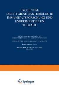 Cover Ergebnisse der Hygiene Bakteriologie Immunitätsforschung und Experimentellen Therapie