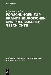 Cover Forschungen zur brandenburgischen und preussischen Geschichte