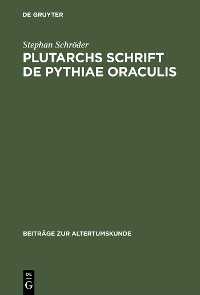 Cover Plutarchs Schrift De Pythiae oraculis