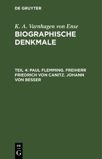 Cover Paul Flemming. Freiherr Friedrich von Canitz. Johann von Besser