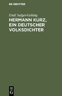 Cover Hermann Kurz, ein deutscher Volksdichter