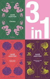 Cover Jane Austen: Drei Romane in einem E-Book (3-in-1-Bundle). Emma, Stolz und Vorurteil, Verstand und Gefühl