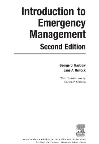 Cover Introduction to Emergency Management