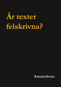 Cover Är texter felskrivna?