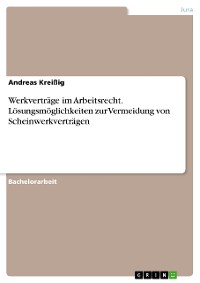 Cover Werkverträge im Arbeitsrecht. Lösungsmöglichkeiten zur Vermeidung von Scheinwerkverträgen