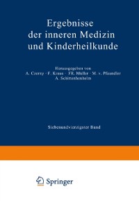 Cover Ergebnisse der Inneren Medizin und Kinderheilkunde