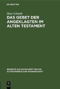 Cover Das Gebet der Angeklagten im Alten Testament