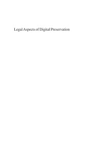 Cover Legal Aspects of Digital Preservation