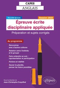 Cover CAPES Anglais - Epreuve écrite disciplinaire appliquée - Session 2023