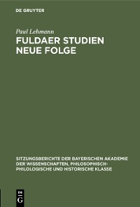 Cover Fuldaer Studien Neue Folge