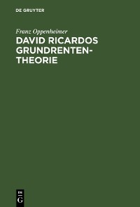 Cover David Ricardos Grundrententheorie