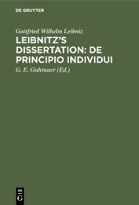 Cover Leibnitz's Dissertation: De principio individui