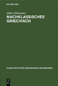 Cover Nachklassisches Griechisch