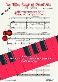 Cover We Three Kings of Orient Are (key Em) for solo instrument w/ piano