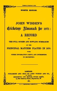Cover Wisden Cricketers'' Almanack 1871