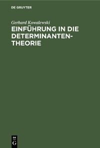 Cover Einführung in die Determinantentheorie