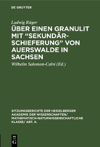 Cover Über einen Granulit mit “Sekundärschieferung” von Auerswalde in Sachsen