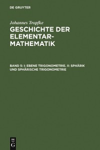 Cover I: Ebene Trigonometrie. II: Sphärik und sphärische Trigonometrie