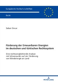 Cover Foerderung der Erneuerbaren Energien im deutschen und tuerkischen Rechtssystem