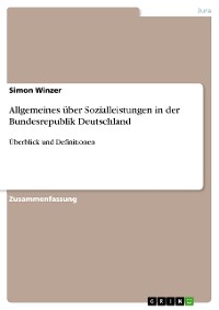 Cover Allgemeines über Sozialleistungen in der Bundesrepublik Deutschland