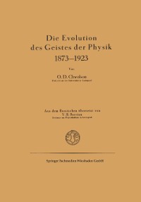 Cover Die Evolution des Geistes der Physik 1873–1923