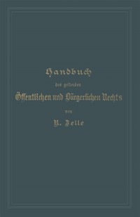Cover Handbuch des geltenden Öffentlichen und Bürgerlichen Rechts